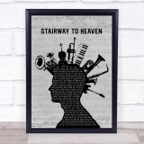 Led Zeppelin Stairway To Heaven Musical Instrument Mohawk Song Lyric Quote Music Print