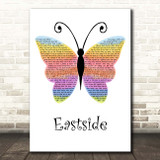 benny blanco, Halsey & Khalid Eastside Rainbow Butterfly Song Lyric Print