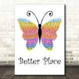 Rachel Platten Better Place Rainbow Butterfly Song Lyric Wall Art Print