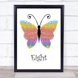 Sleeping At Last Eight Rainbow Butterfly Song Lyric Wall Art Print