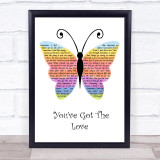 Florence + The Machine You've Got The Love Rainbow Butterfly Song Lyric Wall Art Print