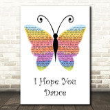 Lee Ann Womack I Hope You Dance Rainbow Butterfly Song Lyric Wall Art Print