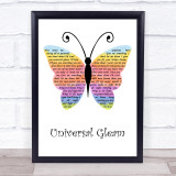 Liam Gallagher Universal Gleam Rainbow Butterfly Song Lyric Quote Music Print