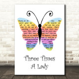 Lionel Richie Three Times A Lady Rainbow Butterfly Song Lyric Quote Music Print