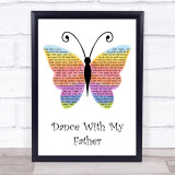 Luther Vandross Dance With My Father Rainbow Butterfly Song Lyric Quote Music Print
