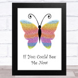 The Script If You Could See Me Now Rainbow Butterfly Song Lyric Music Art Print