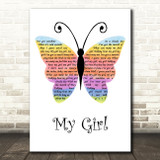 The Temptations My Girl Rainbow Butterfly Song Lyric Music Art Print