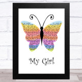 The Temptations My Girl Rainbow Butterfly Song Lyric Music Art Print