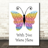 Pink Floyd Wish You Were Here Rainbow Butterfly Song Lyric Music Art Print