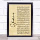 Fergie Glamorous Rustic Script Song Lyric Print
