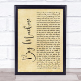Goo Goo Dolls Big Machine Rustic Script Song Lyric Print