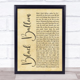Goo Goo Dolls Black Balloon Rustic Script Song Lyric Print