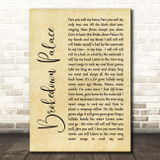 Grateful Dead Brokedown Palace Rustic Script Song Lyric Print