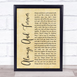 Heatwave Always And Forever Rustic Script Song Lyric Print