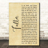 Hundred Reasons Falter Rustic Script Song Lyric Print