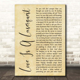 Arctic Monkeys Love Is A Laserquest Rustic Script Song Lyric Print