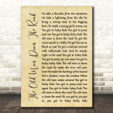 John Fogerty The Old Man Down The Road Rustic Script Song Lyric Print