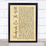 Kenny Rogers Handprints On The Wall Rustic Script Song Lyric Print
