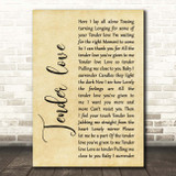 Kenny Thomas Tender love Rustic Script Song Lyric Print