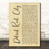 Kiss Detroit Rock City Rustic Script Song Lyric Print
