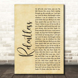 Audrye Sessions Relentless Rustic Script Song Lyric Print