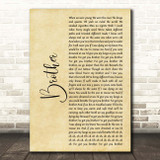 Kodaline Brother Rustic Script Song Lyric Print
