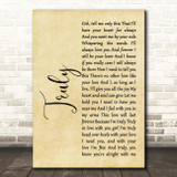 Lionel Richie Truly Rustic Script Song Lyric Print