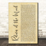 Mark Morrison Return of the Mack Rustic Script Song Lyric Print
