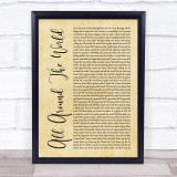 Oasis All Around The World Rustic Script Song Lyric Print