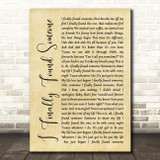 Barbra Streisand ft Bryan Adams I Finally Found Someone Rustic Script Song Lyric Print