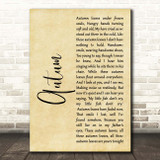 Paolo Nutini Autum Rustic Script Song Lyric Print