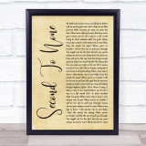 Paul Stanley Second To None Rustic Script Song Lyric Print
