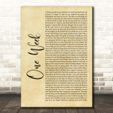 Barenaked Ladies One Week Rustic Script Song Lyric Print