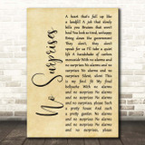 Radiohead No Surprises Rustic Script Song Lyric Print