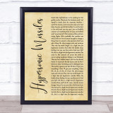 Sam Fender Hypersonic Missiles Rustic Script Song Lyric Print
