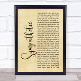 Seether Sympathetic Rustic Script Song Lyric Print
