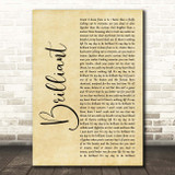 Shinedown Brilliant Rustic Script Song Lyric Print