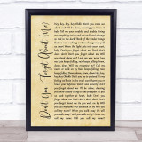 Simple Minds Don't You (Forget About Me) Rustic Script Song Lyric Print