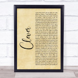 Beartooth Clever Rustic Script Song Lyric Print