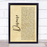Beartooth Disease Rustic Script Song Lyric Print