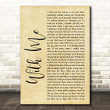 Sum 41 With Me Rustic Script Song Lyric Print