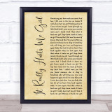 The Carstairs It Really Hurts Me Girl Rustic Script Song Lyric Print