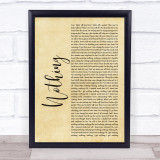 The Script Nothing Rustic Script Song Lyric Print