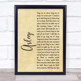 The Smiths Asleep Rustic Script Song Lyric Print