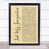 The Temptations Just My Imagination Rustic Script Song Lyric Print