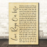 The Who Love, Reign O'er Me Rustic Script Song Lyric Print
