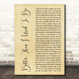 Tim McGraw Better Than I Used To Be Rustic Script Song Lyric Print