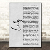 Brett Young Lady Rustic Script Song Lyric Print