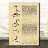 Cearul How To Stay Aligned Rustic Script Song Lyric Print