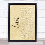 Disclosure Latch Rustic Script Song Lyric Print